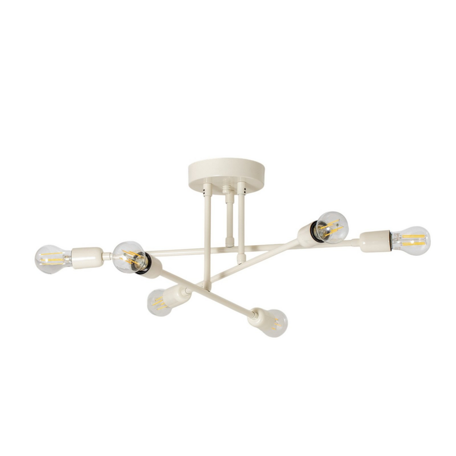 B-Ware Opviq Flower Deckenleuchte Lampe Led Cremeweiß Metall Sechsflammig Ip20 E27
