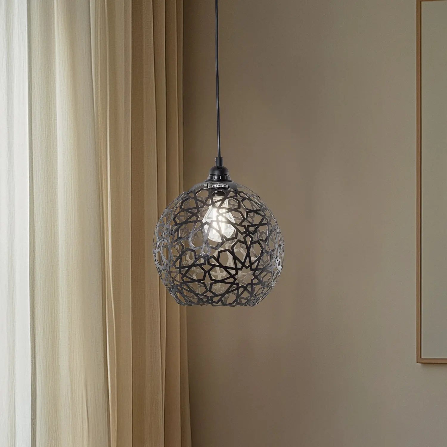 B-Ware Opviq Fellini Hängelampe Pendelleuchte Mr 785 Lampe 1 Flammig ø 25cm Schwarz