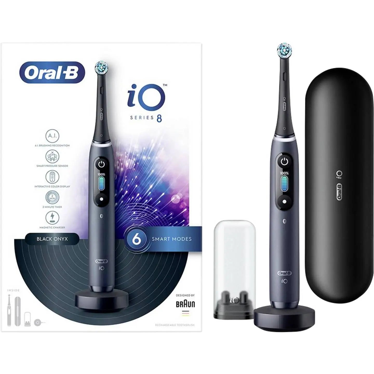 B-Ware Oral B Zahnbürste Elektrische Schallzahnbürste Braun I O Serie 8 Schwarz Handteil