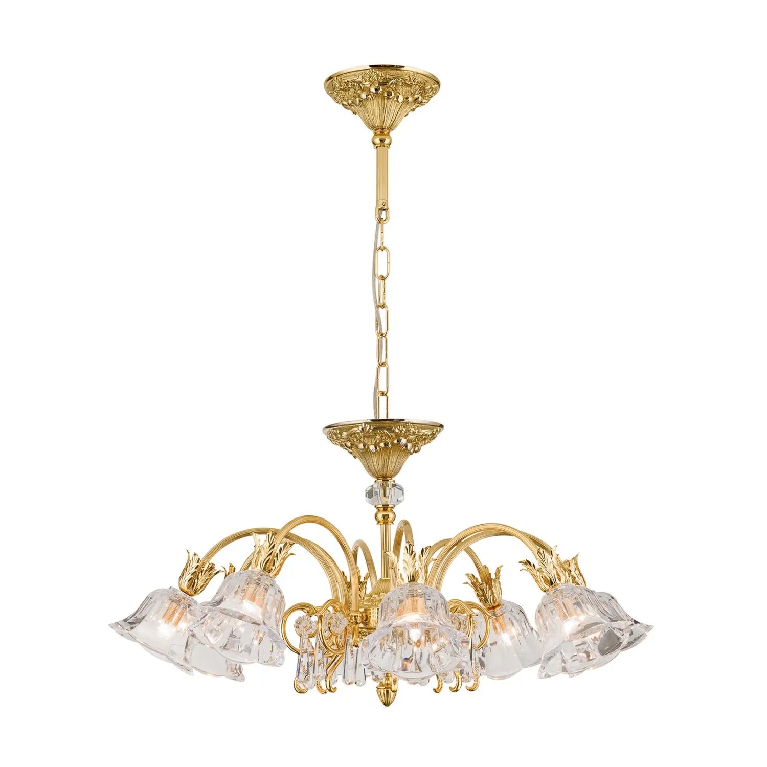 B-Ware Orion Deckenleuchte Leuchte Kaisa 24 Karat Vergoldet 8 Flammig Gold Deckenlampe