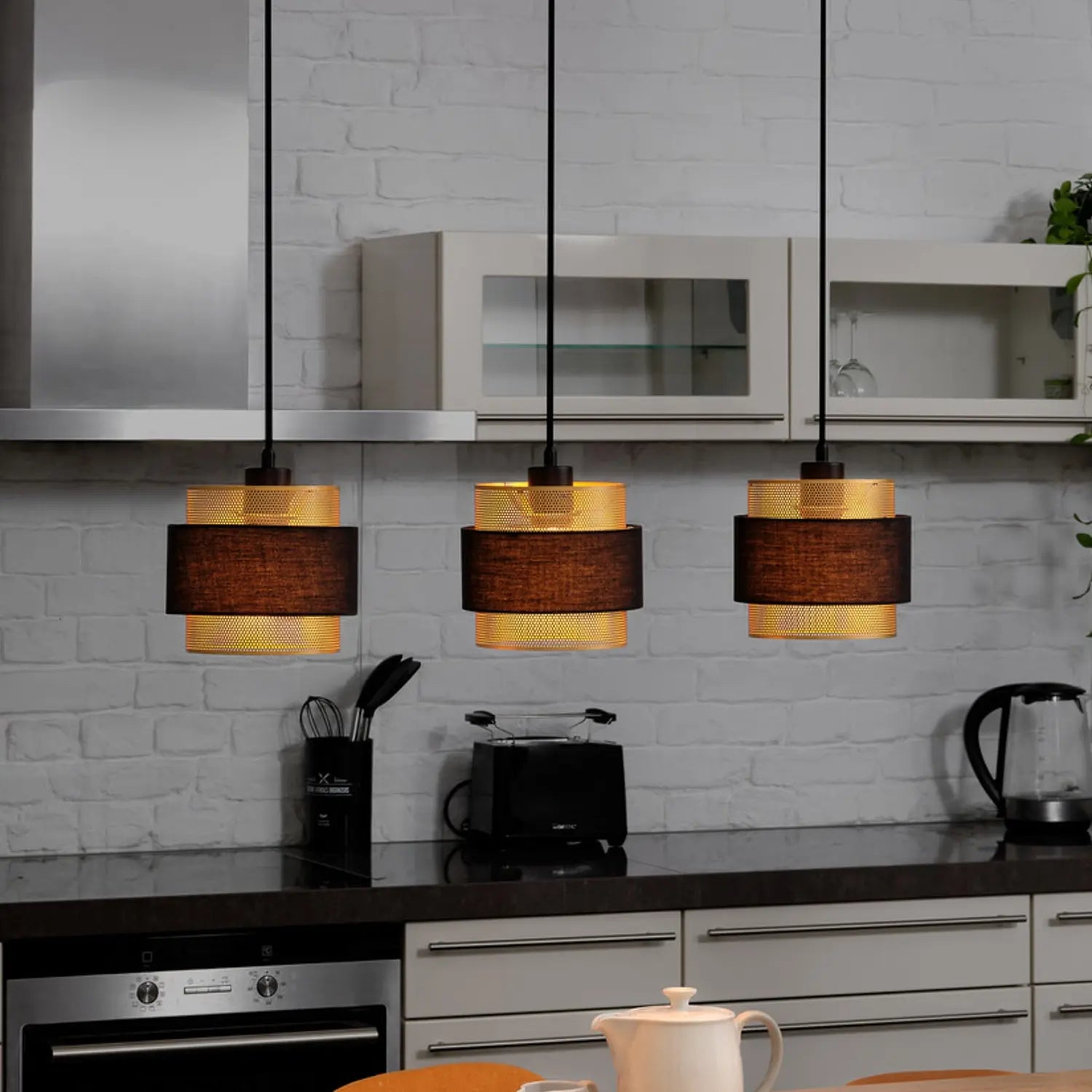 B-Ware Osram Hängeleuchte Pendelleuchte Decor Hornet Schwarz Gold Wohnzimmer Lampe
