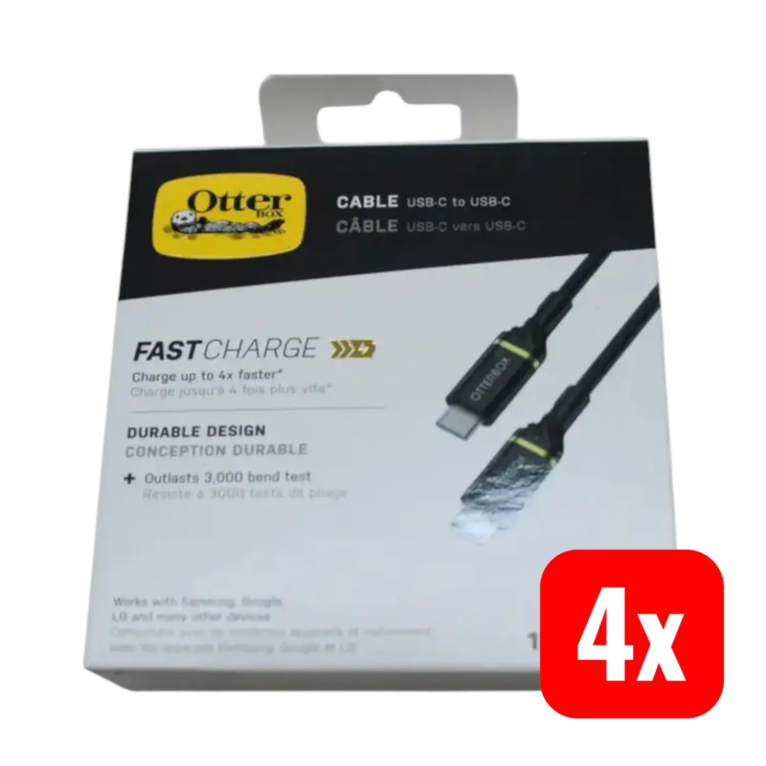 B-Ware Otter Box Kabel Ladekabel Verbindungskabel Usb C Schnellladen Schwarz 1m 4 Stück