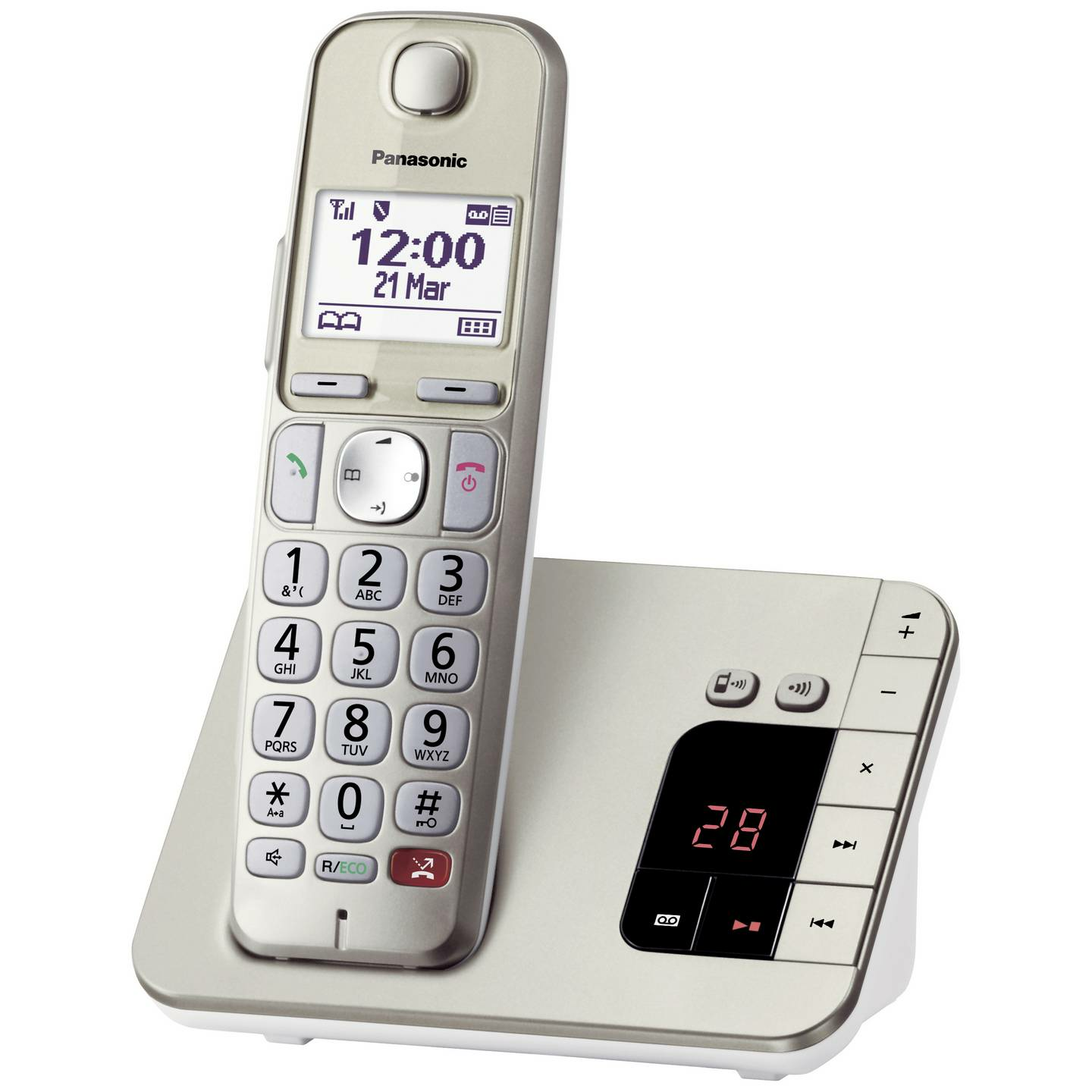 B-Ware Panasonic Schnurlostelefon Haustelefon Telefon Analog Anrufbeantworter Sliber