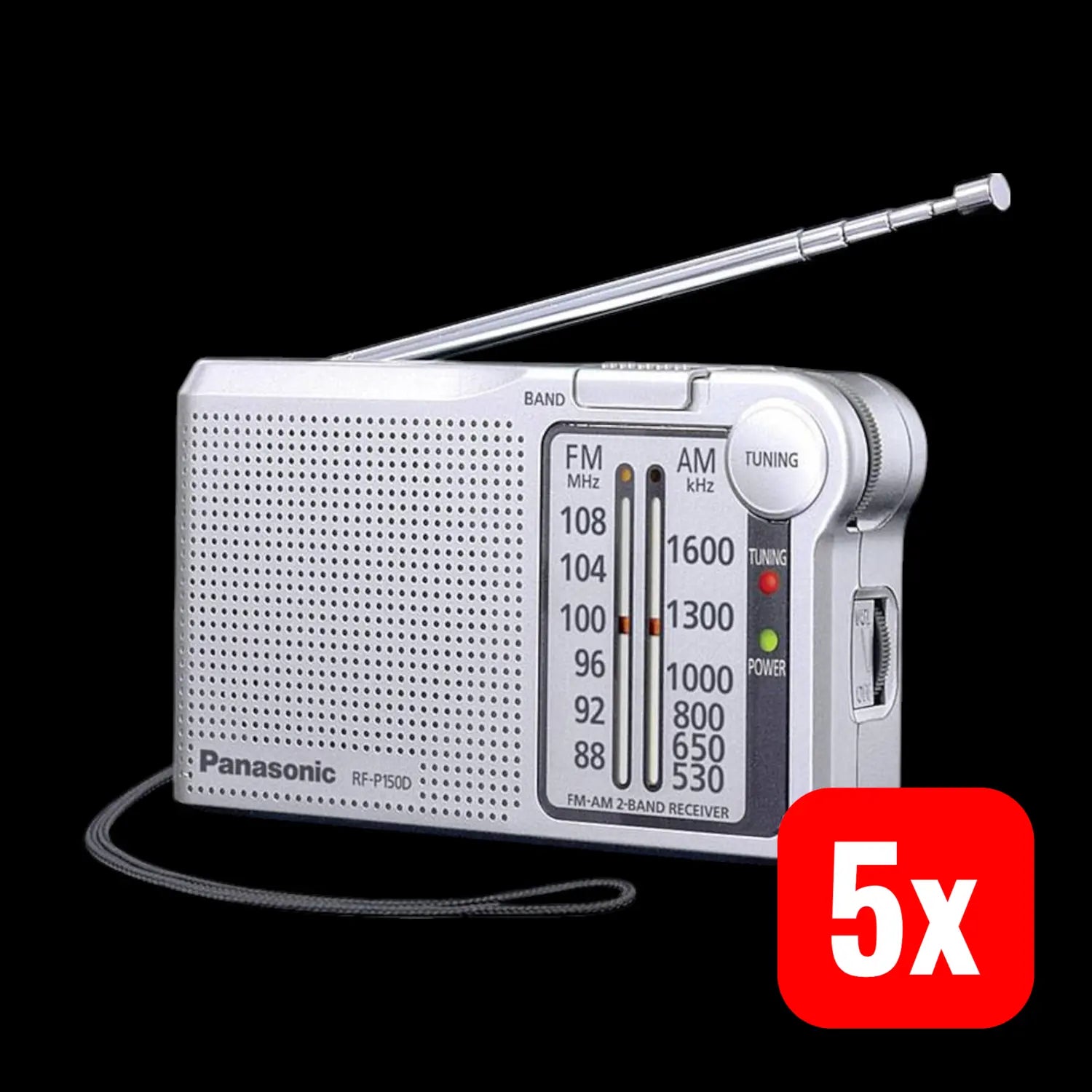 B-Ware Panasonic Rf P150 Deg Ukw Taschenradio Analog Tuner Handschlaufe Silber 5 Stück
