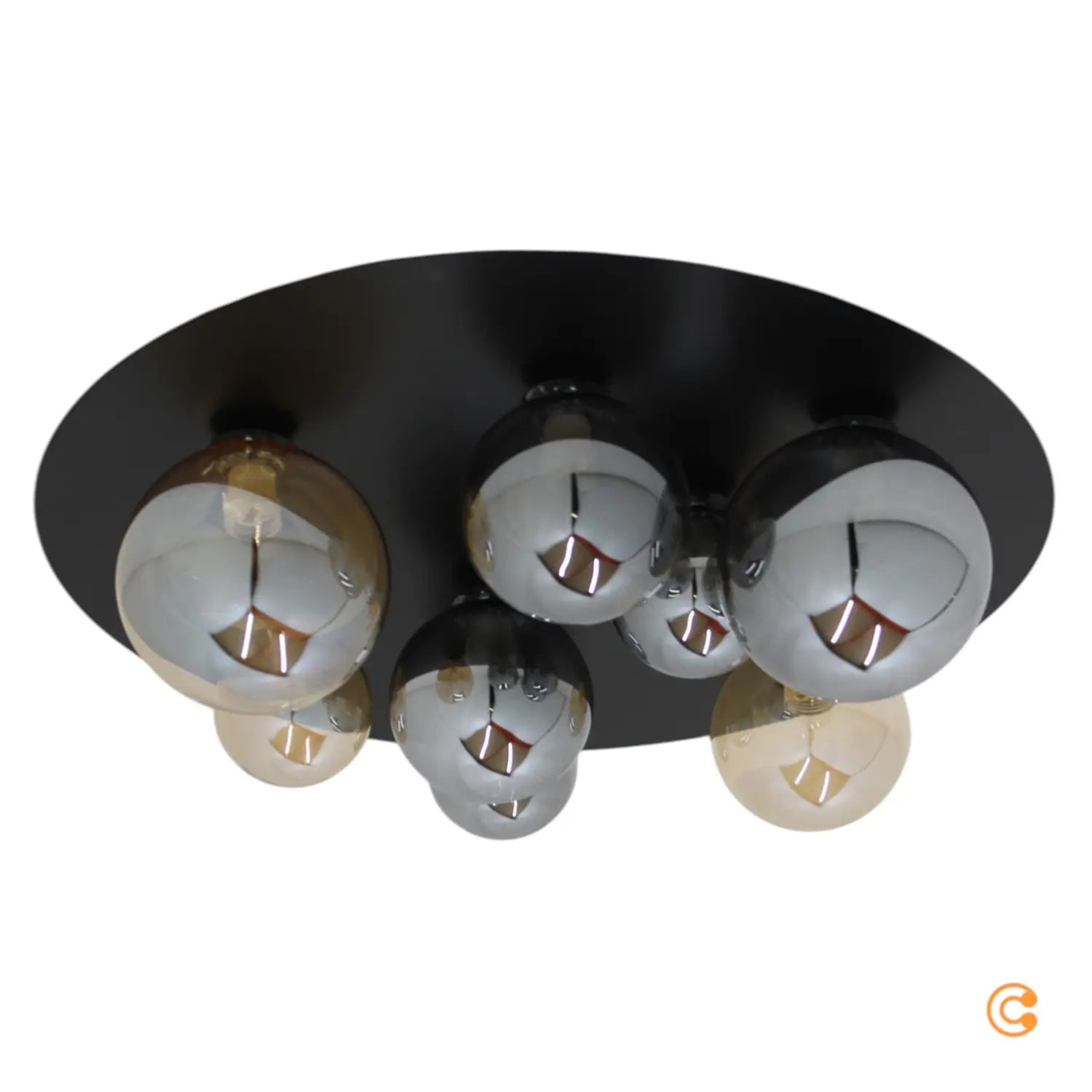 B-Ware Paul Neuhaus Deckenleuchte Lampe Popsicle Glas Schwarz Rauchgrau G9 Led ø 48 Cm