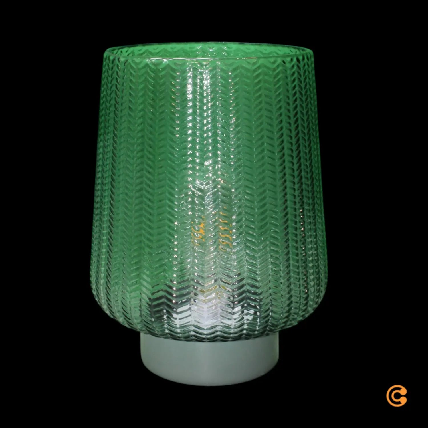 B-Ware Pauleen Tischleuchte Lampe E27 Led Türkis Metall Glas Batteriebetrieb Schalter