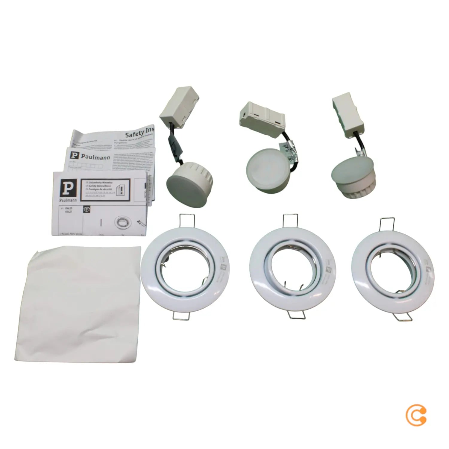 B-Ware Paulmann Led Einbauspot Deckenspot Spot Set 3er Weiß Metall Dimmbar Warmweiß