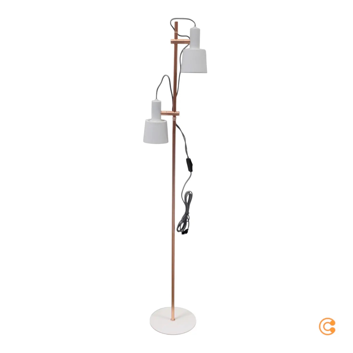 B-Ware Paulmann Haldar Stehlampe Leuchte Lampe Weiß Kupfer 2 Flammig E14 Metall Textil