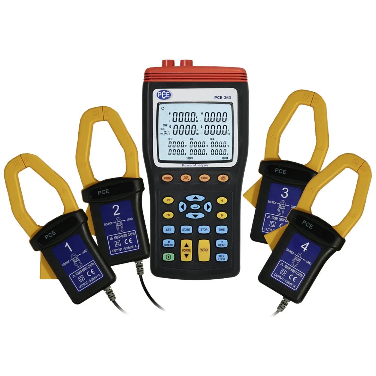 B-Ware Pce Instruments Leistungsmessgerät Energiezähler 3 Phasig Tasche 4 Stromzangen