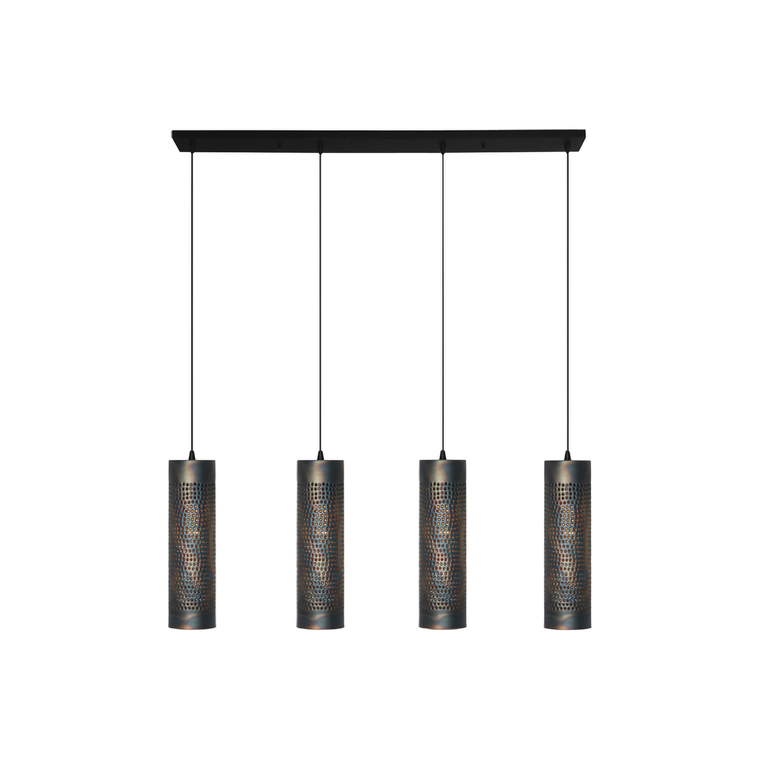 B-Ware Forato Pendellampe Hängelampe Esstischlampe Länge 120 Cm Braun 4 Flg Metall