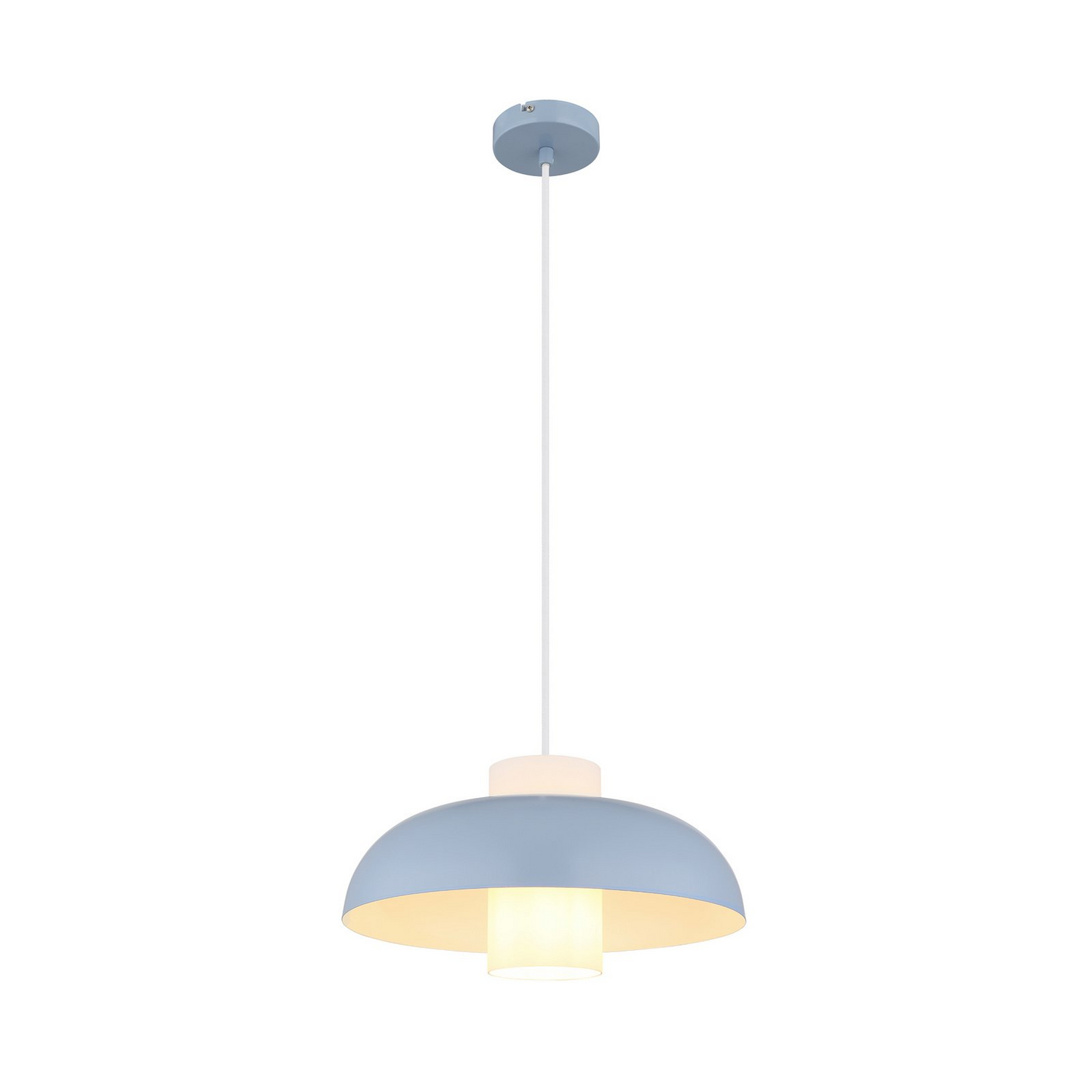 B-Ware Lowe Pendellampe Hängeleuchte Lampe Blau Matt ø 38 Cm Metall