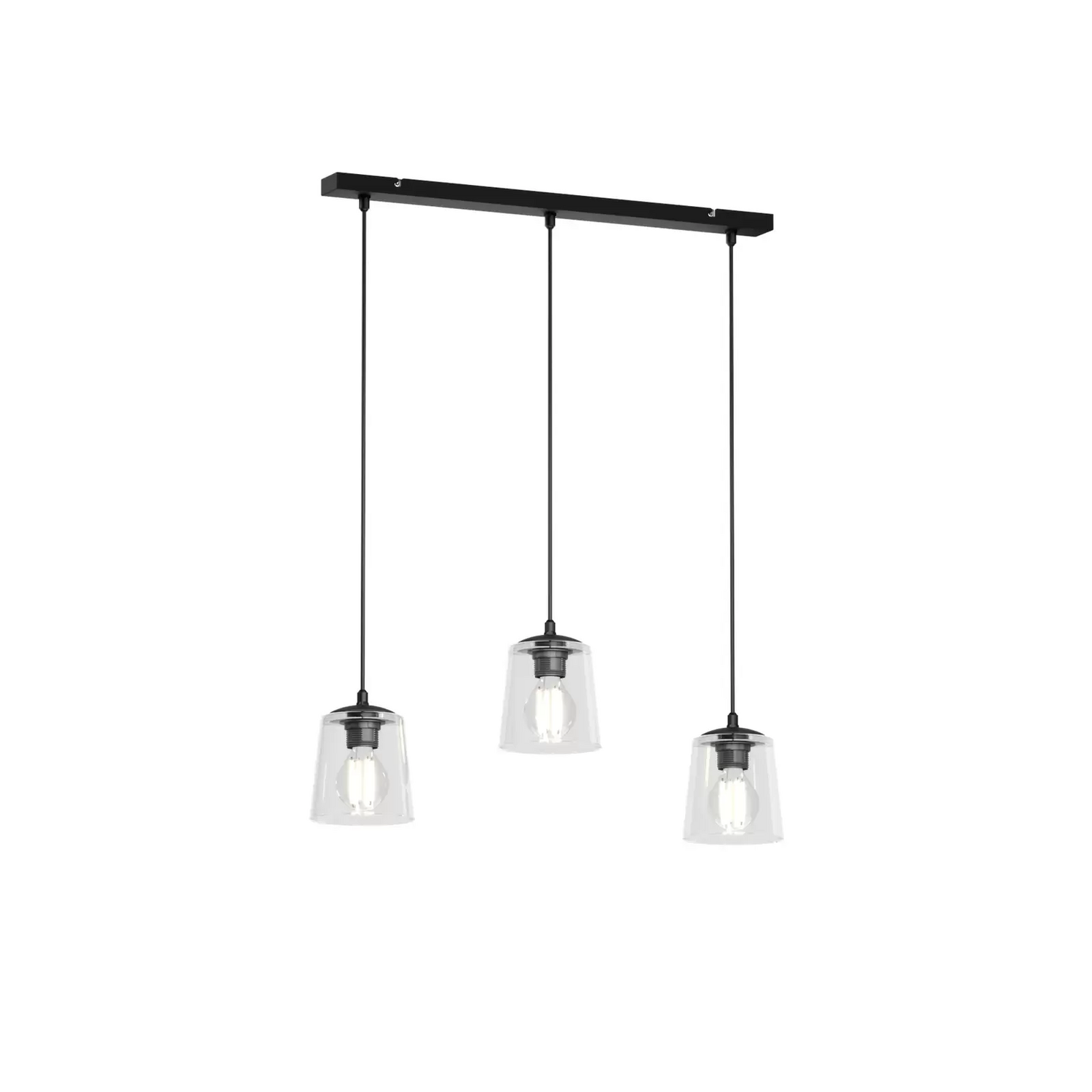 B-Ware Pendellampe Lucea Lampe Leuchte Pendelleuchte Deckenlampe 3 Flammig Transparent