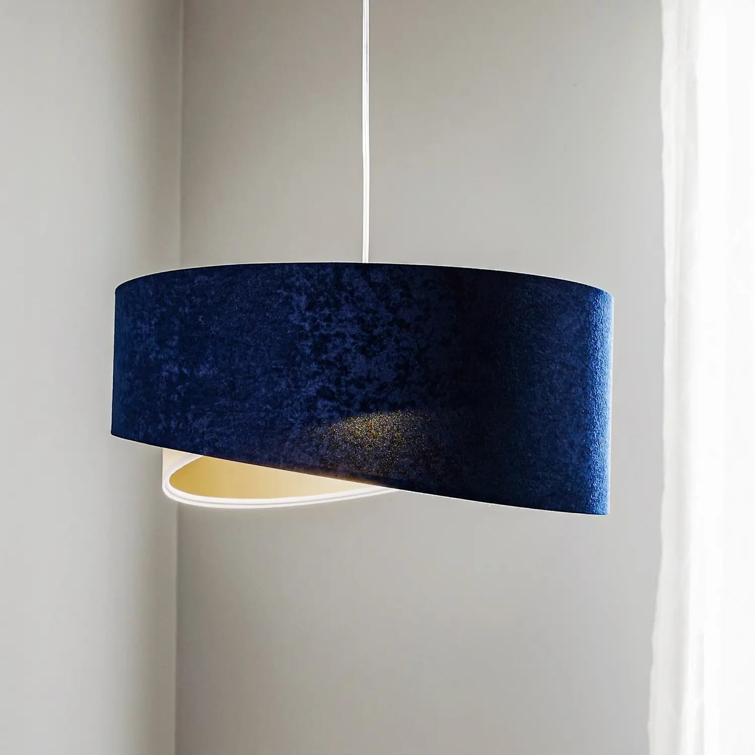 B-Ware Maco Design Pendellampe Vivien Hängelampe Leuchte Dreifarbig Blau Beige Gold