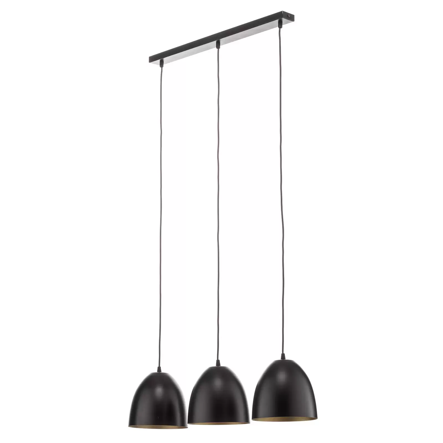 Emibig Lighting Pendelleuchte Lenox Hängeleuchte Lampe Dreiflammig Schwarz/Gold B-Ware