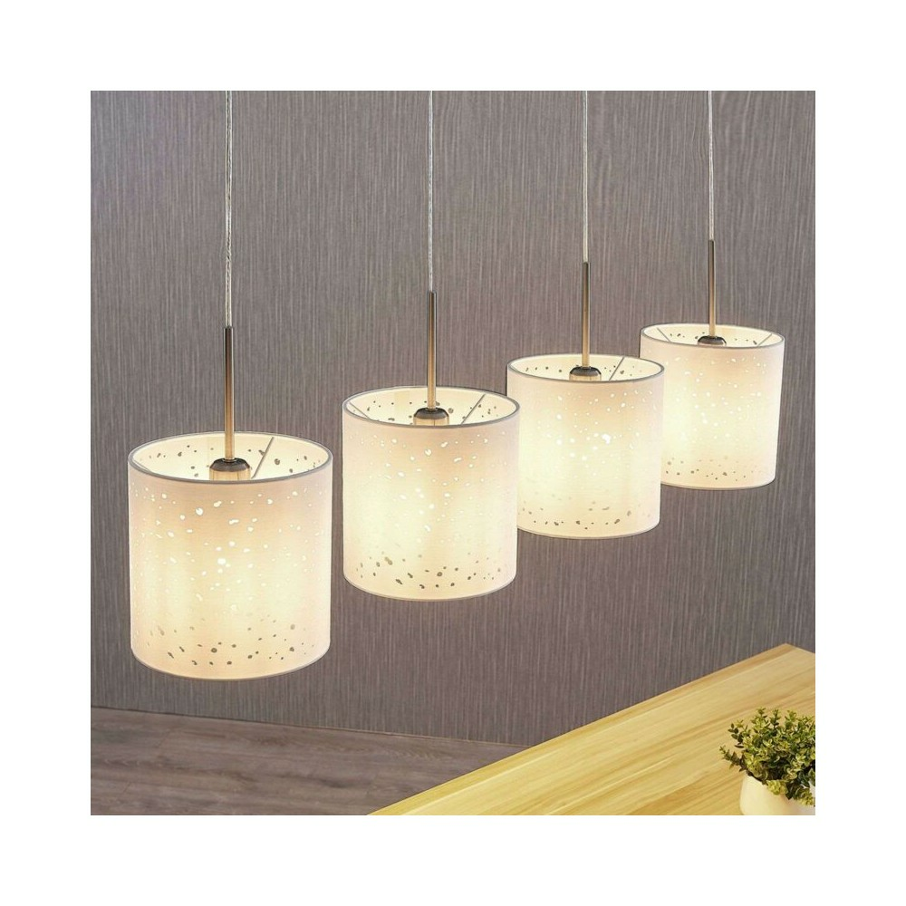 B-Ware Lampenwelt Pendelleuchte Umma Lochdesign 4 Fl. Weiß Hängeleuchte Deckenlampe Lam