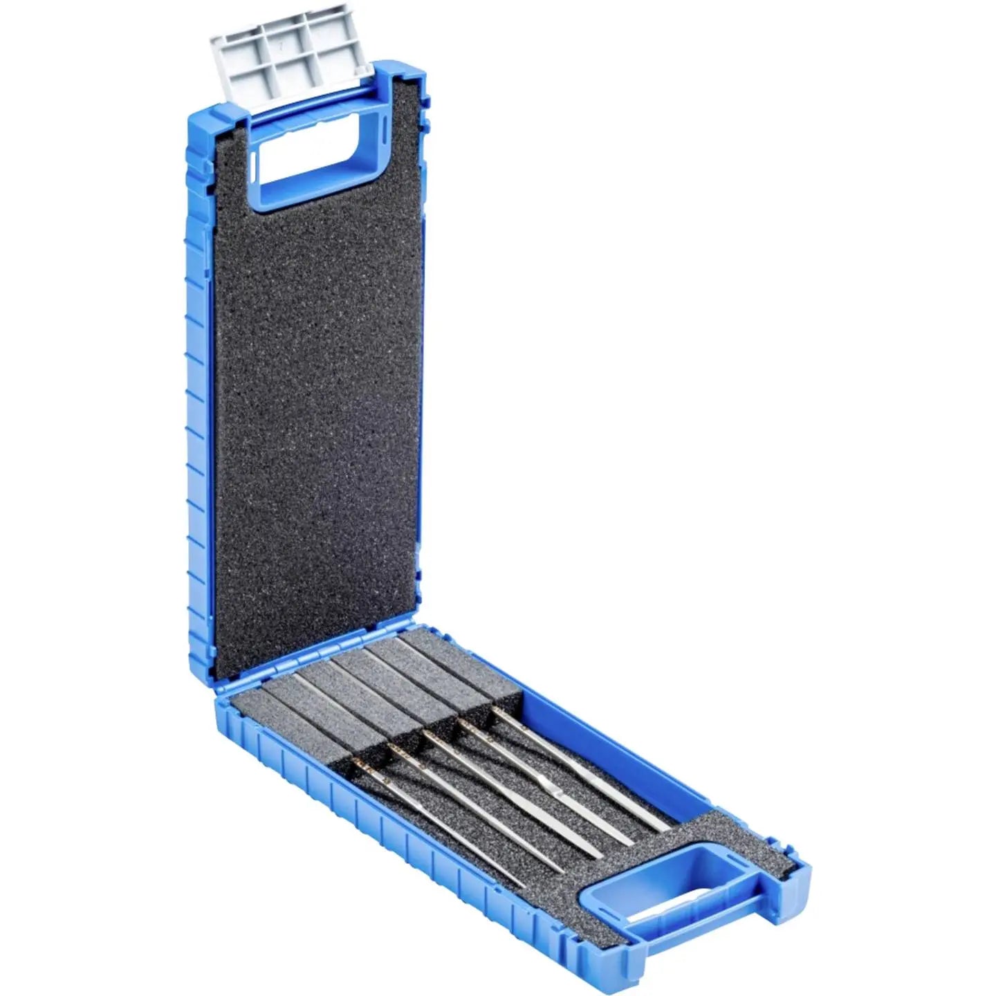 B-Ware Pferd Tools Diamant Hemmungsfeilen Set Feilensatz 140mm D25 Kunststoffbox 5 Tlg