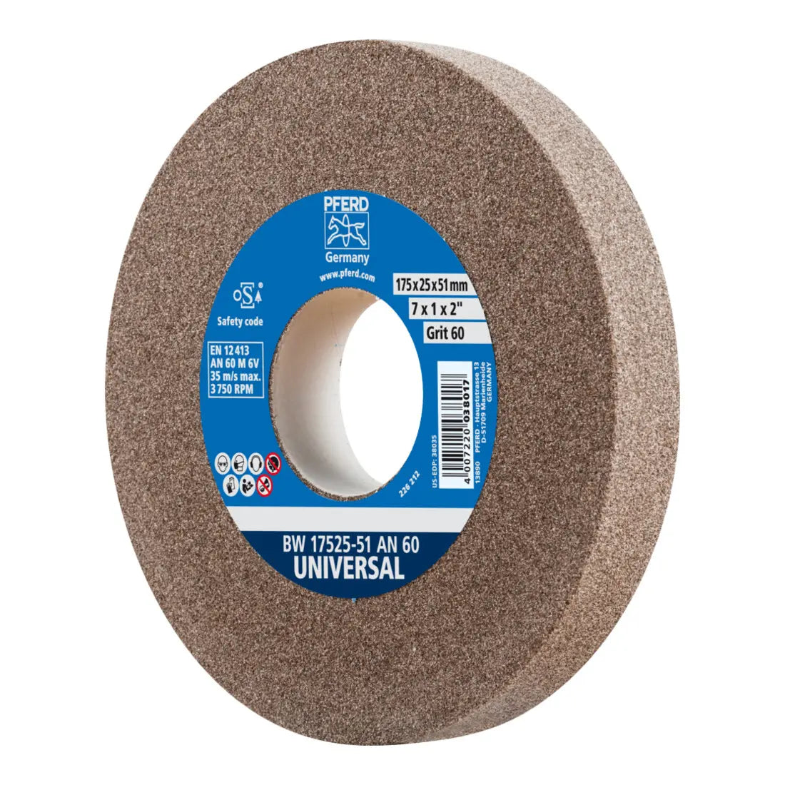 B-Ware Pferd Schleifbockscheibe Schleifscheibe Universal Gusseisen Edelstahl ø175x25mm