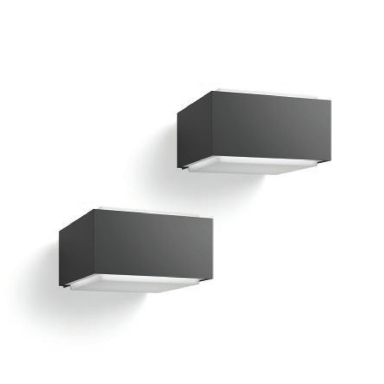 B-Ware Philips Außenwandleuchte Wandlampe Hedgehog E27 Led Aluminium Anthrazit 2er Pack