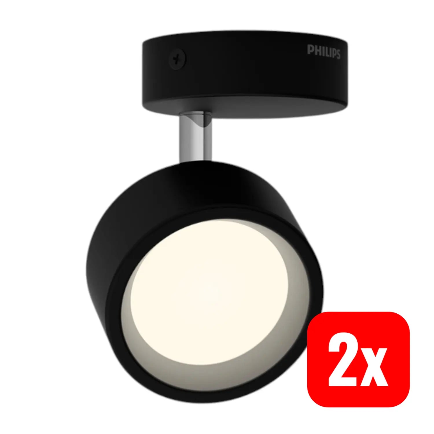 B-Ware Philips Deckenspot Strahler Bracia Led Leuchte Wandleuchte Schwarz Alu 2 Stück