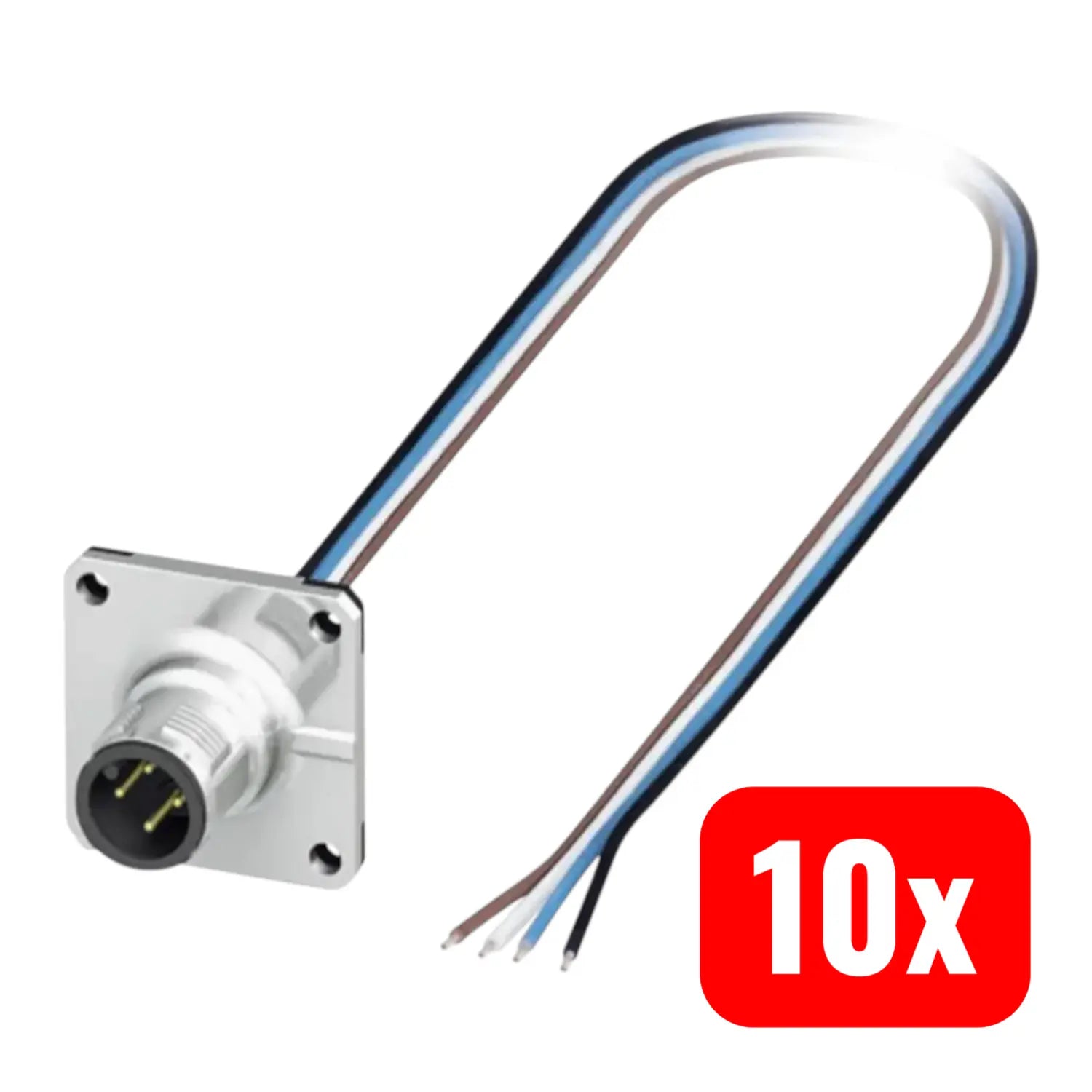 B-Ware Phoenix Contact Stecker Einbaustecker M12 Stecker Einbau 0.50m 4 Pol 10 Stück