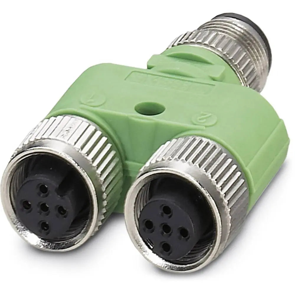 B-Ware Phoenix Contact Verteiler Adapter Y Form Sensorik M12 Stecker Grün 4pol 5 Stück