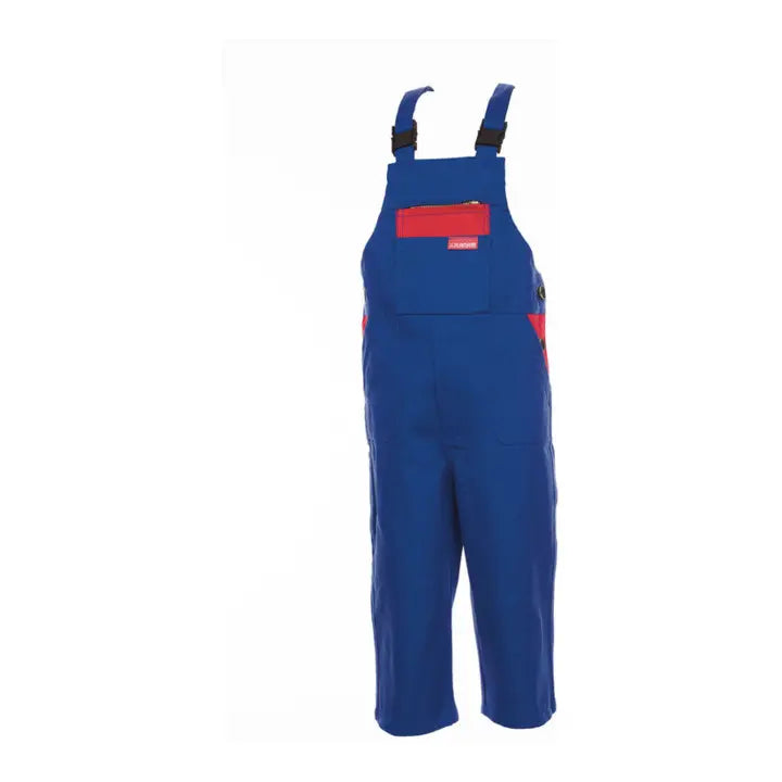B-Ware Planam Kinderlatzhose Kinderhose Latzhose Baumwolle Kornblau Mittelrot 110/116