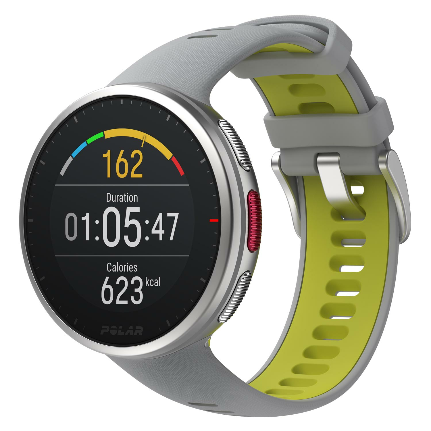 B-Ware Polar Vantage V2 Multisportuhr Smartwatch Sportuhr Fitness Grau Lime Größe M L