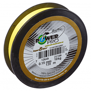 Power Pro Angelschnur Super 8 Slick (gelb, 135 m)