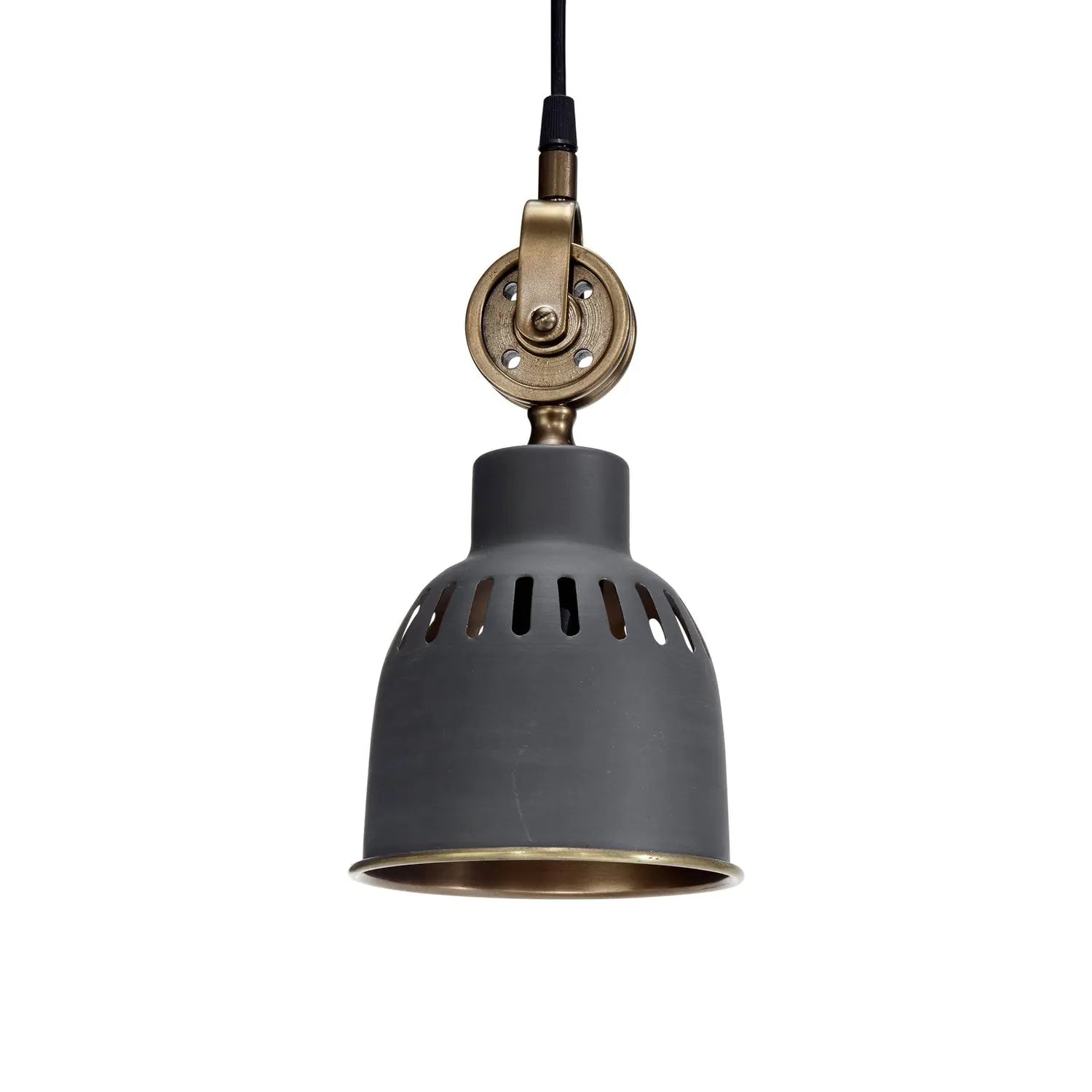 B-Ware Pr Home Hängelampe Pendelleuchte Lampe Cleveland Grau Messing Metall
