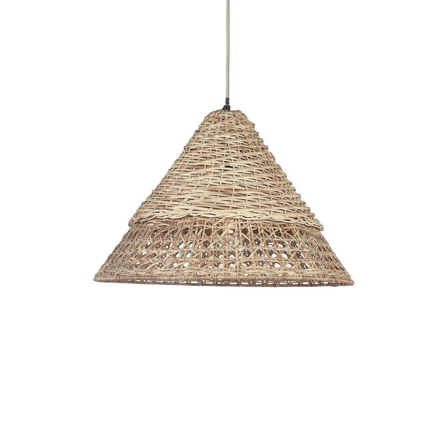 B-Ware Pr Home Pendelleuchte Hängeleuchte Rattan Holz Pune Leuchte Lampe E27 Led 50 Cm