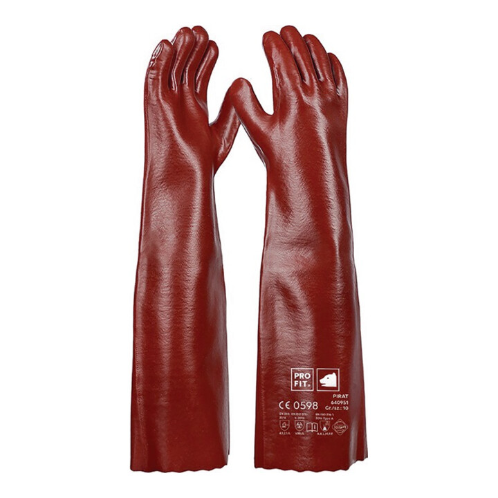 Profit Chemikalienschutzhandschuh Schutzhandschuh Pvc Größe 10 Rotbraun 6 Paar B-Ware