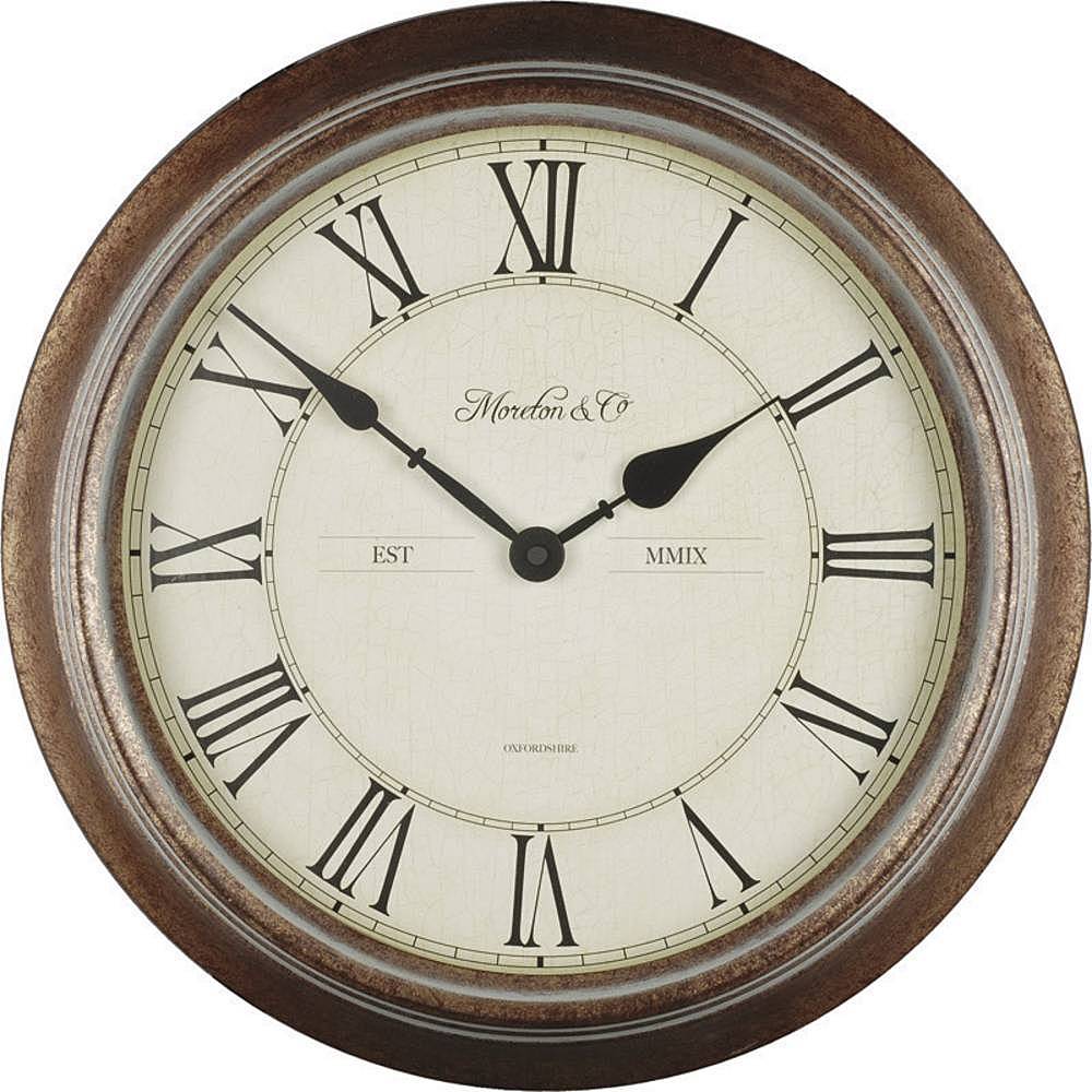 B-Ware Techno Line Wt 7006 Quarz Wanduhr 36 X 7cm Holz Badezimmer Feuchtraum Geeignet