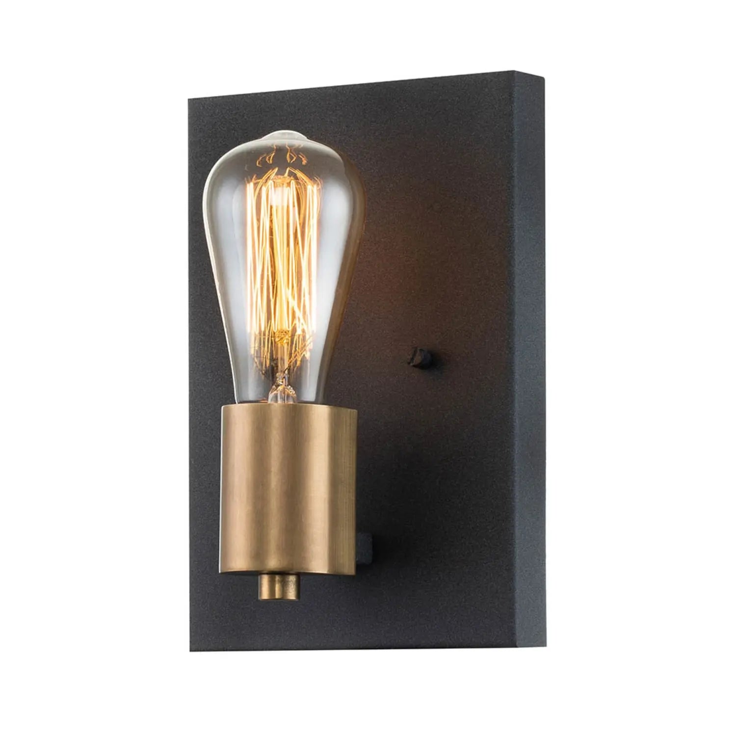 B-Ware Quintiesse Wandleuchte Wandlampe Silas Schwarz Stahl Beleuchtung Einflammig
