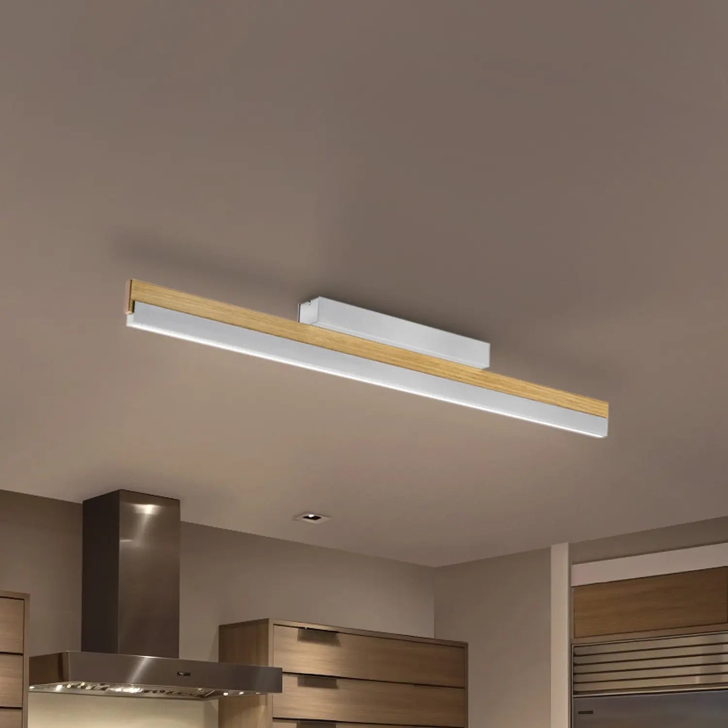 B-Ware Quitani Led Deckenleuchte Lampe Keijo Wohnzimmerleuchte Nickel Eiche
