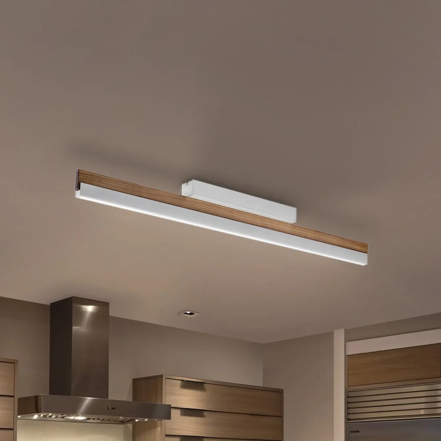 B-Ware Quitani Deckenleuchte Lampe Led Nussbaum Nickel Matt Holz Messing Beleuchtung