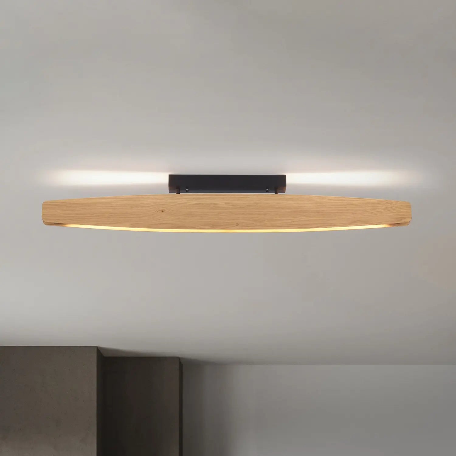 B-Ware Quitani Led Deckenleuchte Lampe Persida 118 Cm Eiche 2700 K Ra90 3800 Lumen