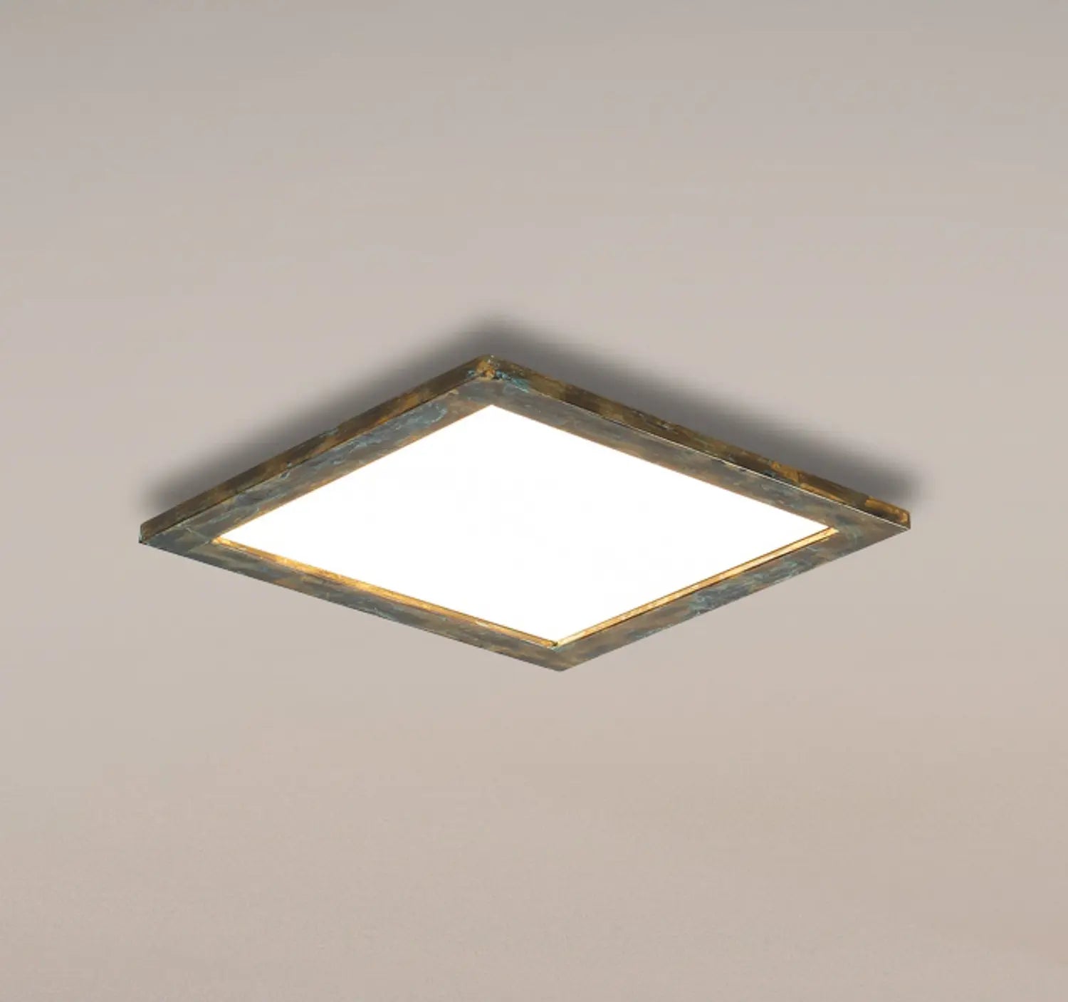 B-Ware Quitani Led Panel Leuchte Aurinor Led Deckenleuchte Goldfarbig Patiniert 45 Cm