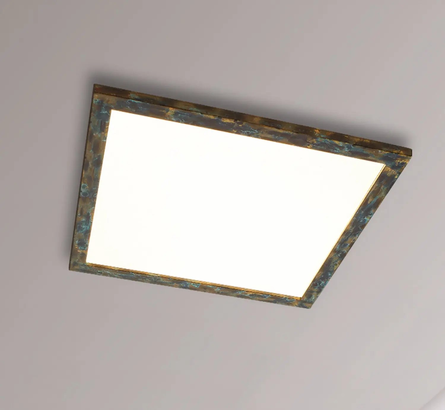 B-Ware Quitani Deckenleuchte Lampe Led Panel Aurinor Gold Patiniert 68 Cm Quadratisch