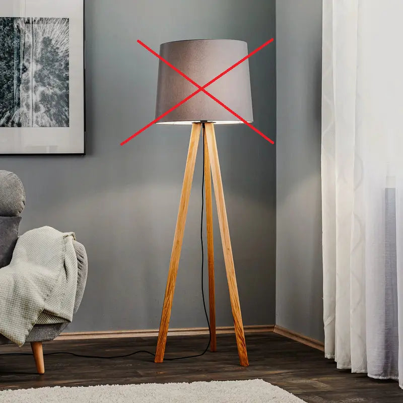 B-Ware Quitani Alos Tripodstehlampe Stehleuchte Stehlampe Eiche Chintz Siehe Text/Foto