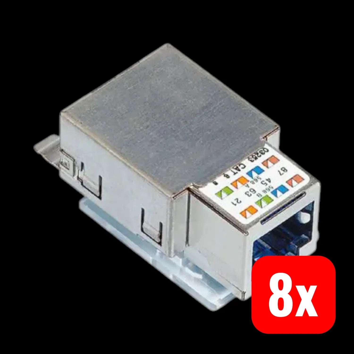 B-Ware R&M Anschlussmodul Netzwerkdose Buchse Rj45 Freenet Cat 6 Geschirmt Blau 8 Stück