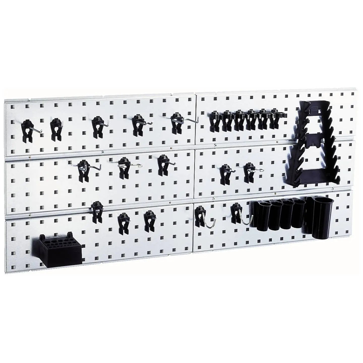 B-Ware Raaco Lochwand Werkzeugwand Werkzeughalter Panel Silber Set Haken 1040x440 Stahl