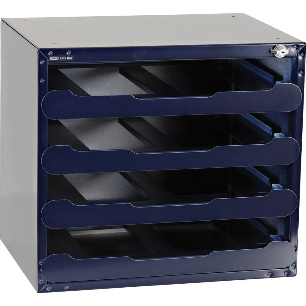 B-Ware Raaco Schubladenschrank Aufbewahrung Safe Box 55 Tresor Blau Leer Carry Lite 4fach