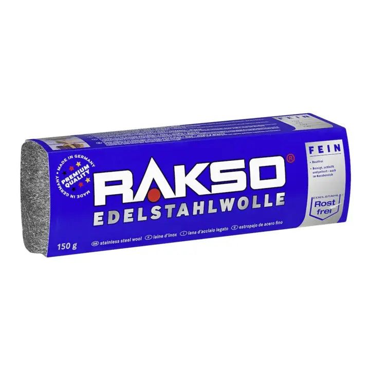 B-Ware Rakso Stahlwolle Edelstahlwolle Fein Oberflächenbearbeitung 150g 3 Stück