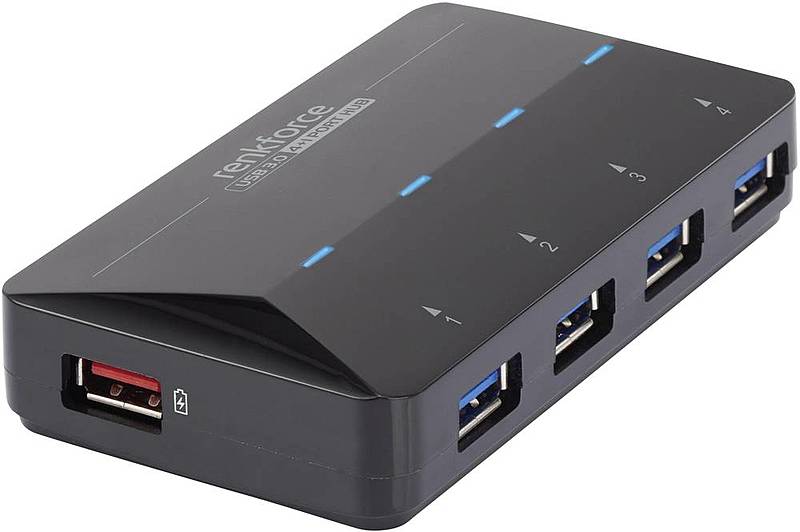 B-Ware Renkforce 4+1 Port Usb 3.0 Hub Verteiler Mit Schnellladeport Status Le Ds Schw842