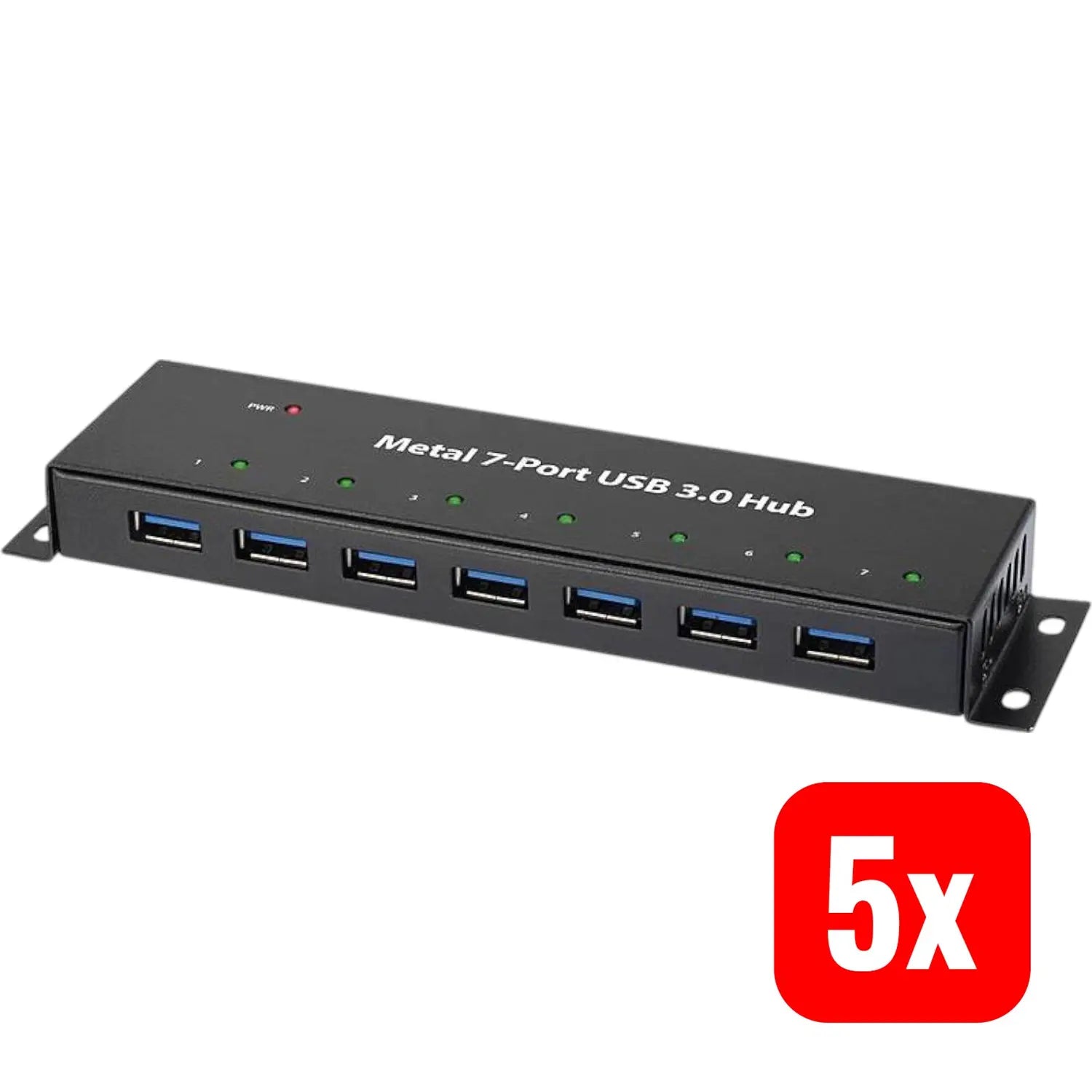 B-Ware Renkforce 7 Port Usb 3.0 Hub Verteiler Kabel Wandmontage Metall Schwarz 5 Stück