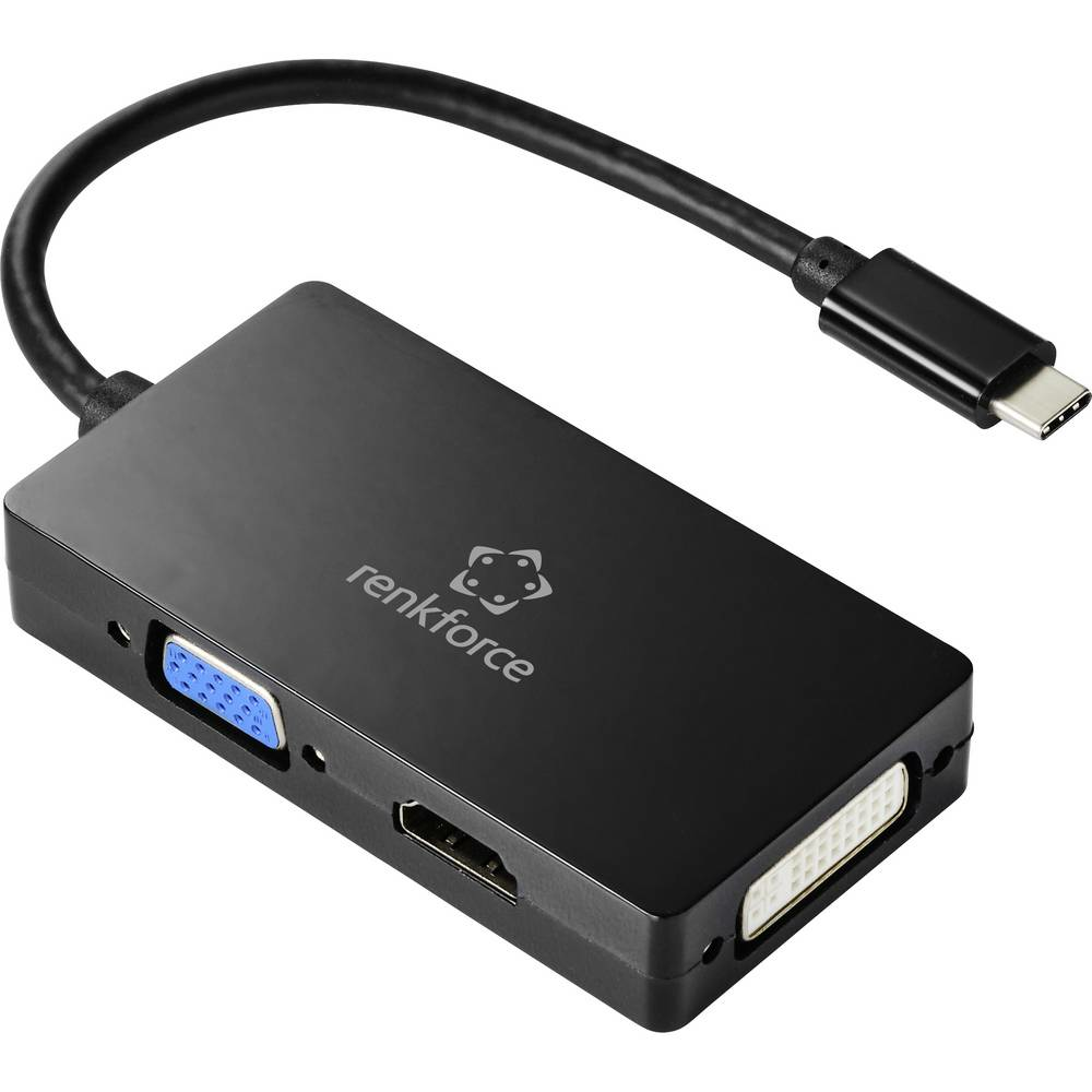 B-Ware Renkforce Rf 4633066 Usb C Stecker Hdmi Dvi Vga Buchse Adapter Hub Grafikkarte