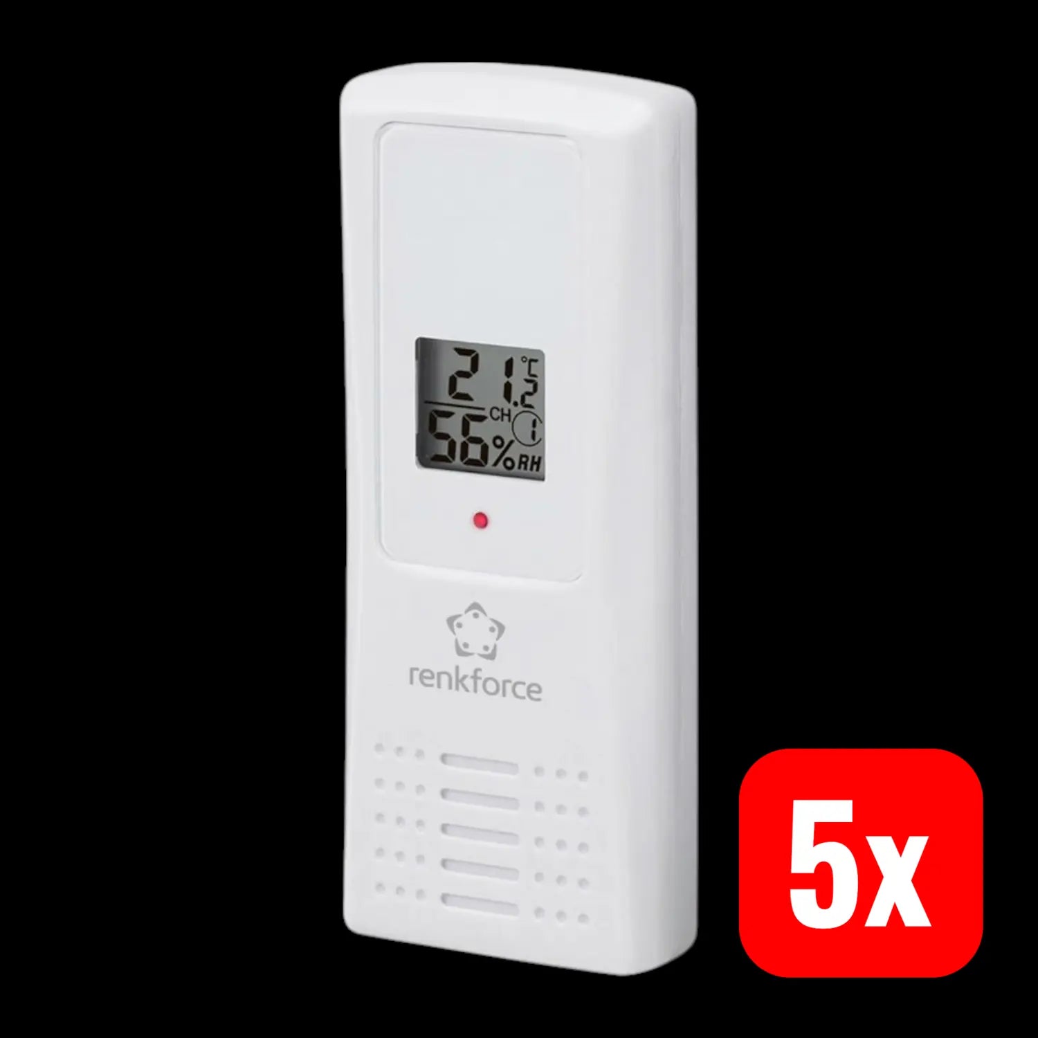 B-Ware Renkforce Thermo Hygrosensor Sensor 100 M Thermosensor Batterie Weiß 5 Stück