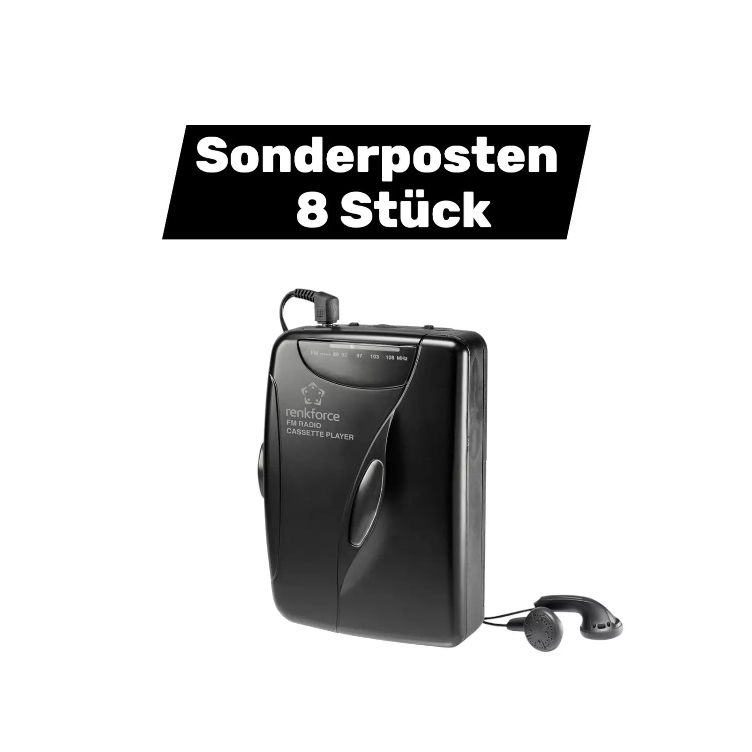 B-Ware Renkforce Tragbarer Kassettenspieler Ukw Radio Walkman Kasetten Spieler 8 Stück
