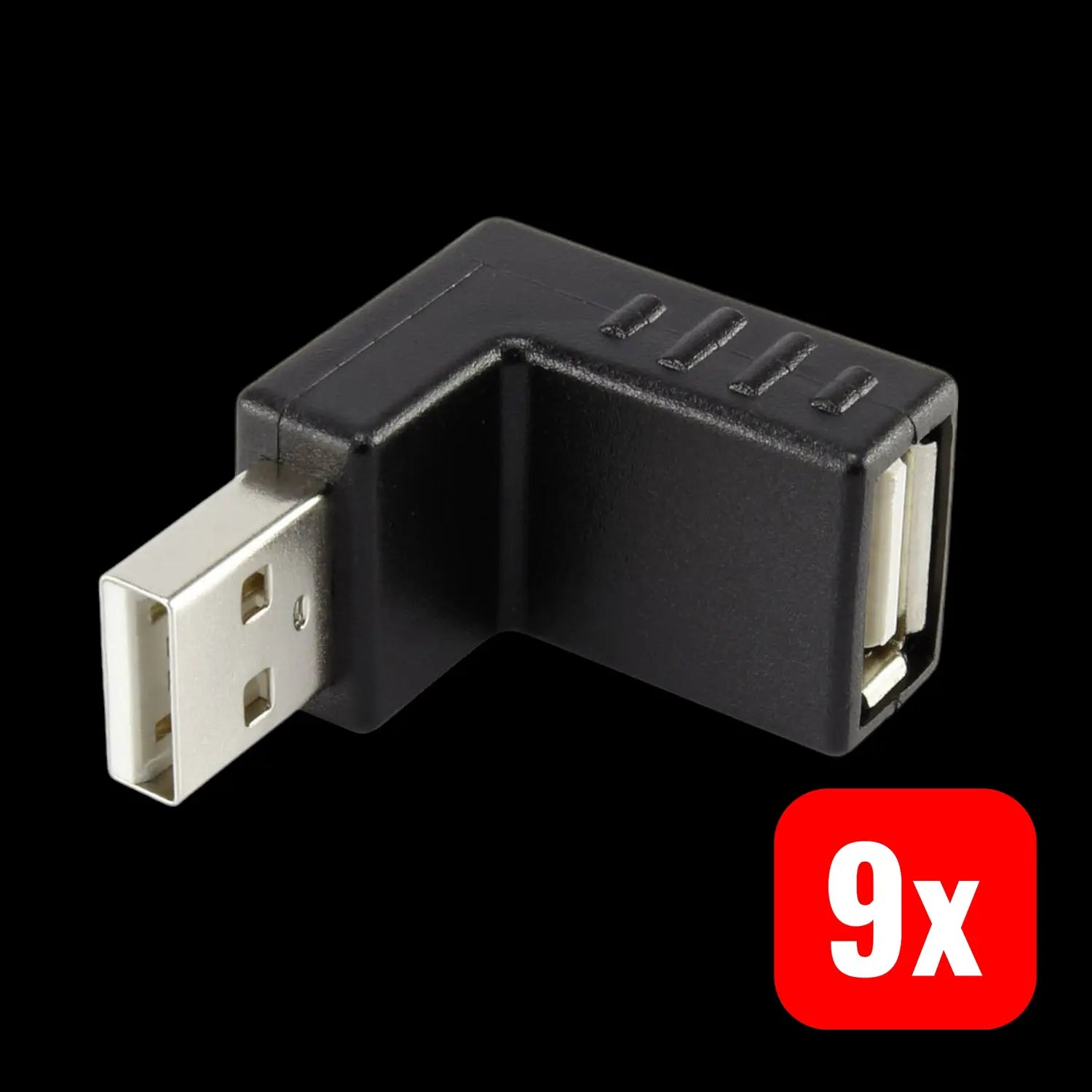 B-Ware Renkforce Adapter Verbindung Usb 2.0 Stecker Buchse Gewinkelt Schwarz 9 Stück