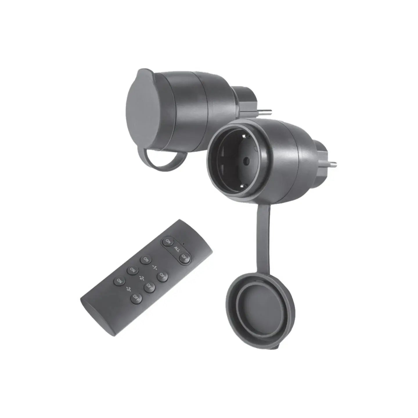 B-Ware Rev Funksteckdosen Set 2 Steckdosen Smartplug Kit Mini Schwarz Fernbedienung